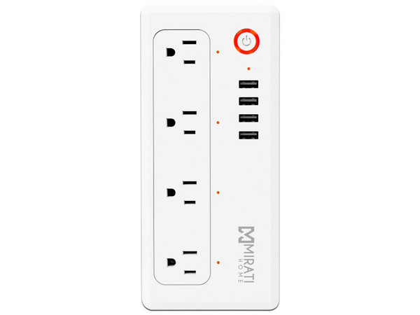 Multicontacto Inteligente Mirati de 4 Sockets/4usb, con led Indicador, wifi, 1800 W. Color Blanco