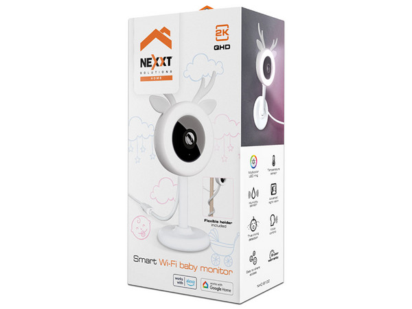 Cámara de Vigilancia inalámbrica Nexxt Solutions, luz LED multi color.
