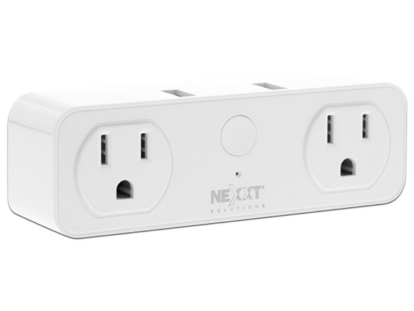 Enchufe inteligente Wi-Fi Nexxt Solutions, 2 x NEMA 5-15R, 2 x USB. Color Blanco.