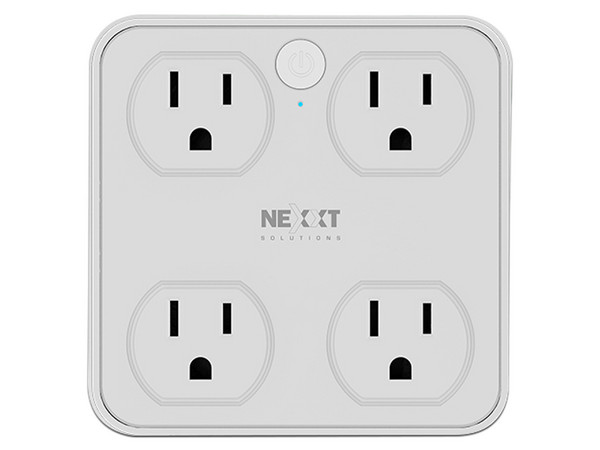 Enchufe inteligente Wi-Fi Nexxt Solutions NHP-T615, 4 x NEMA 5-15R, 2 x USB Tipo A, 2 x USB Tipo C. Color Blanco.