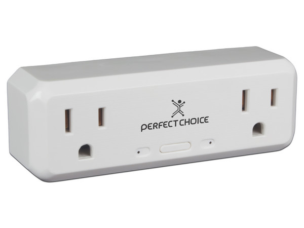 Conector inteligente doble Perfect Choice PC-108177, compatible con Google Home y Alexa.