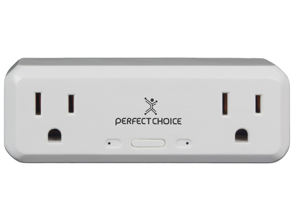 Conector inteligente doble Perfect Choice PC-108177, compatible con Google Home y Alexa.