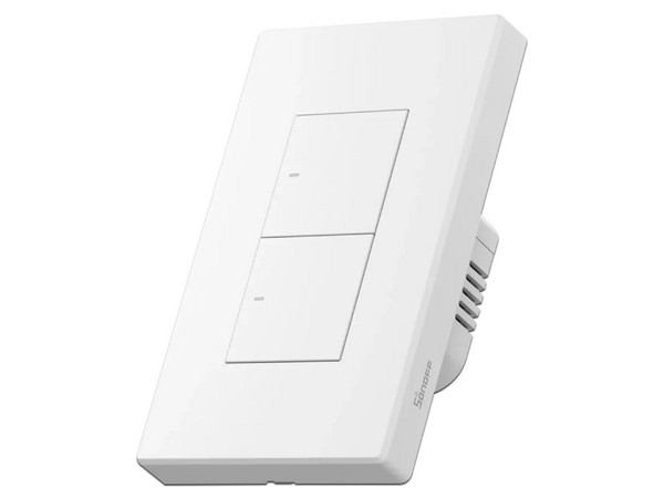 Apagador de Pared Touch Sonoff M5-2C-120W, 2 Canales, Wi-Fi, Compatible con Google Home y Alexa. Color Blanco.
