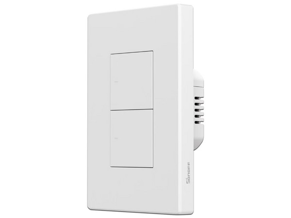 Apagador de Pared Touch Sonoff M5-2C-120W, 2 Canales, Wi-Fi, Compatible con Google Home y Alexa. Color Blanco.