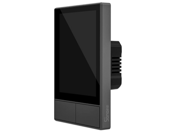 Apagador de Pared con Pantalla Tactil Sonoff NSPANEL, Wi-Fi, Bluetooth, Compatible con hasta 8 dispositivos, Color Negro.