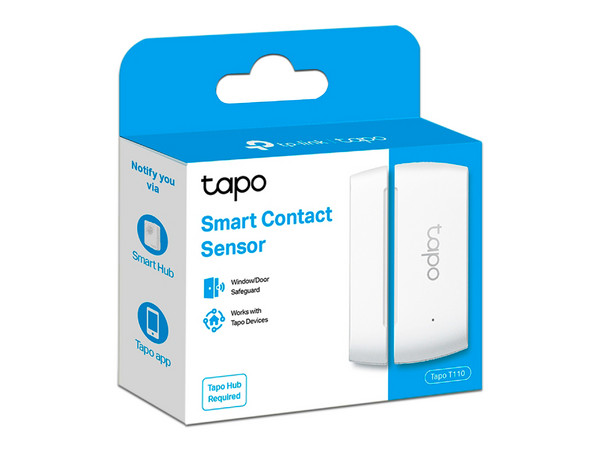 Sensor de Contacto Inteligente TP-Link Tapo T110, Ideal para seguridad en puertas y ventanas. Color Blanco.