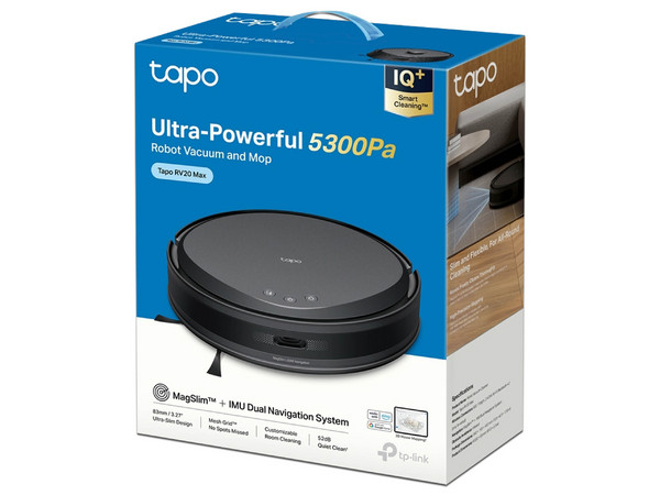 Robot Aspiradora Inteligente TP-Link Tapo RV20 Max, Barre y Trapea, 2600mAh, Giroscopio, LIDAR, Color Negro.