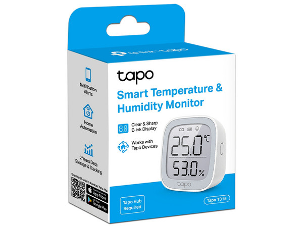 Sensor Inteligente TP-LINK Tapo T315, Temperatura y Humedad. Color Blanco.