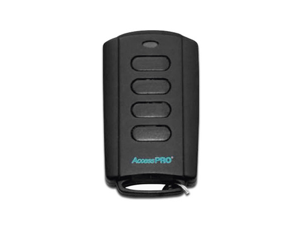 Control remoto AccessPro XB-T18-BC con clip, 4 botones, para motores y barreras de seguridad. Color Negro