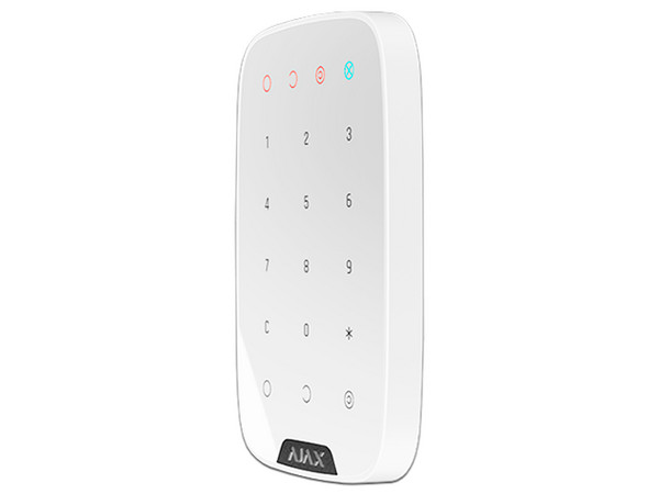 Teclado Táctil AJAX Keypad W, Inalámbrico con Soporte de Pared. Color Blanco.