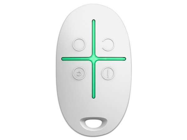 Control remoto Ajax SpaceControl para sistemas de seguridad, Llavero inalámbrico de 4 botones. Color Blanco.