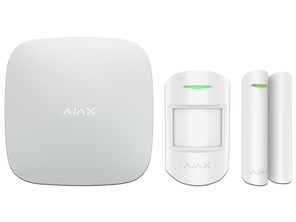 Kit de Panel de alarma inteligente Ajax ST-1-1, Incluye 1 sensor de movimiento y un detector de puerta o ventana, Wi-Fi, Ethernet. Color Blanco.