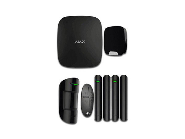 Kit de Alarma Residencial EXT-B Ajax Systems, Incluye Panel de alarma, Sensor de movimiento, Contactos Magnéticos para puerta o ventana, Control Remoto y Sirena Exterior.