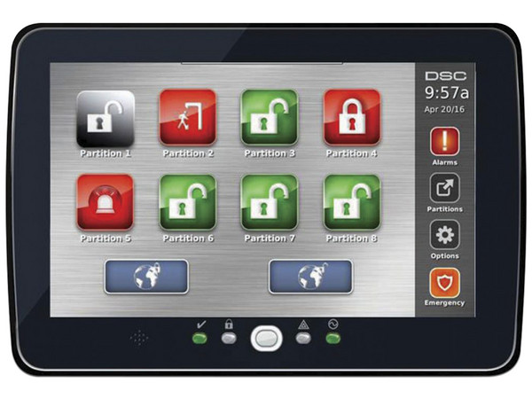 Teclado de alarma DSC Neo HS2TCHPBLK, pantalla de 7