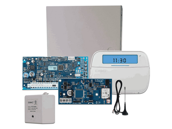 Kit de Panel de Alarma DSC NEO-ICONO-LE4050M, Incluye Panel HS2032, Teclado Alfanumérico HS2ICN, Transformador PTC1640U, Gabinete GMX003 y Conmutador LE4050m.