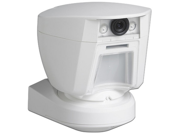 Detector de movimiento PIR inalámbrico DSC PowerG PG9944 con cámara integrada, para exteriores.