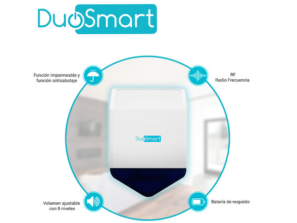 Sirena inalámbrica DuoSmart CSIREN1, Compatible con panel C30.