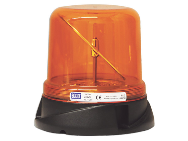 Burbuja Roto-LED ECCO X-7660A, Montaje permanente, 12-24V. Color Ámbar.