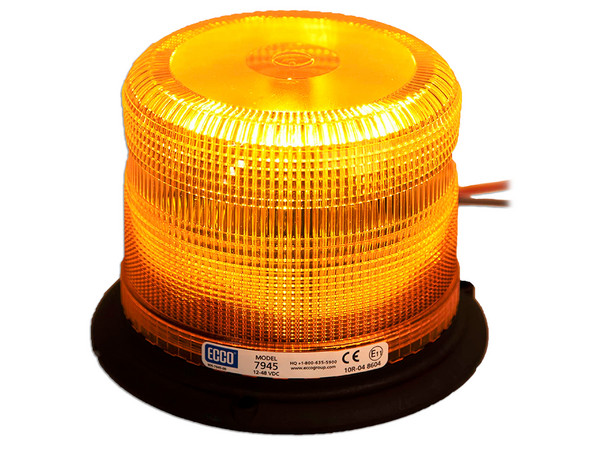 Burbuja LED ECCO X7945-A Clase II, Ultra brillante, Montaje permanente, 12-48V. Color Ámbar.