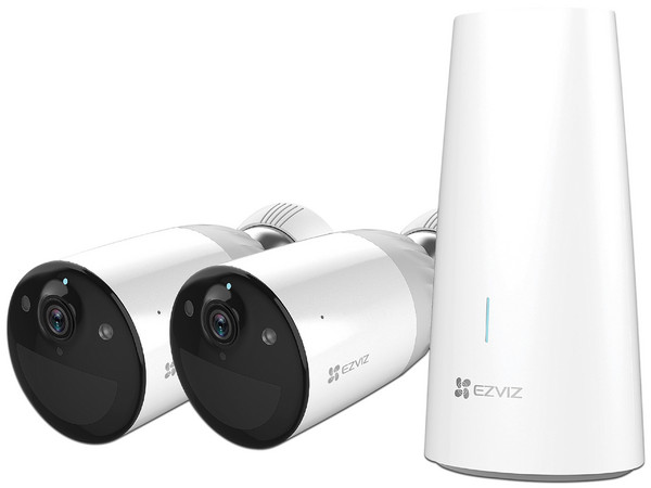 Sistema de seguridad de 2 cámaras EZVIZ BC1-B2, de 2MP, Full HD 1920 x 1080, IR hasta 10m, IP66, visión nocturna, Batería de  12,900mAh.