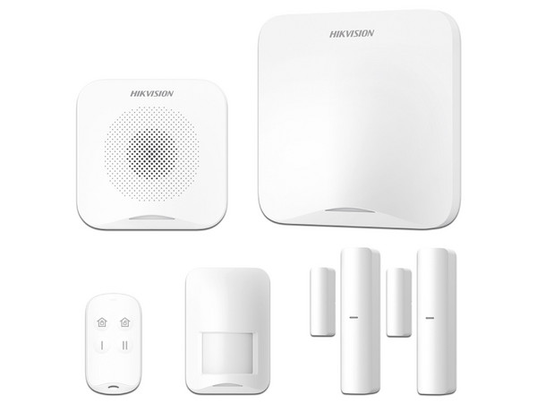 Kit de Alarma Hikvision AX Home, Incluye 1 Hub Con Batería de Respaldo, 1 Llavero, 1 PIR, 2 Contactos Magnéticos, 1 Sirena Color Blanco.