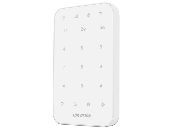Teclado Inalámbrico Hikvision AX PRO DS-PK1-E-WB para Armado y Desarmado. Color Blanco.