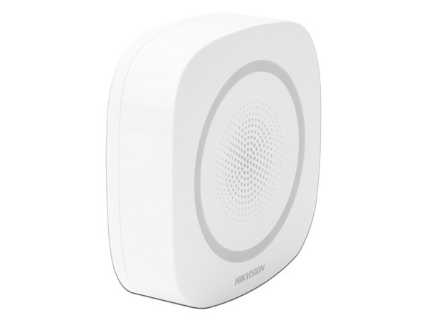 Sirena Inalámbrica Hikvision DS-PSG-WI-433 de 110 dB, 3 tipos de alarma. Color Blanco.
