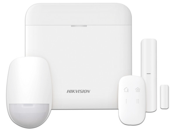 Kit de Alarma HIKVISION DS-PWA48-KSD AX PRO con GSM (3G/4G). Incluye: 1 Hub, 1 Sensor PIR, 1 Contacto Magnético y 1 Control Remoto. (Compatible con Hik-Connect P2P).