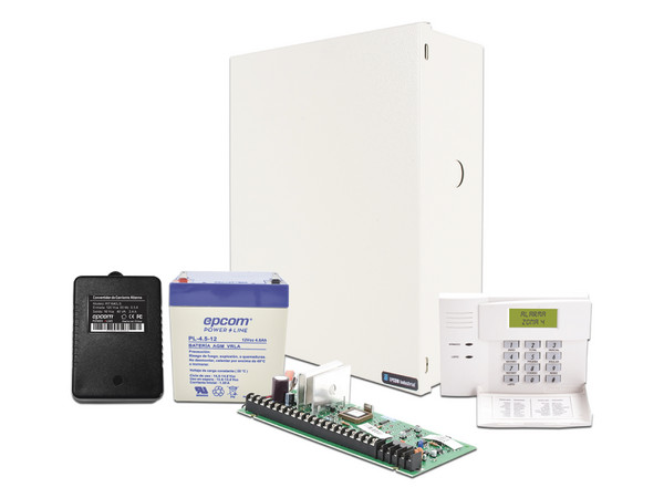 Kit de Panel de Alarma VISTA48LA con Teclado 6148SP Transformador y Batería, Color Blanco.