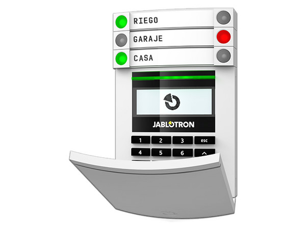 Módulo de Acceso Jablotron JA-114E con Pantalla LCD, Teclado y RFID, hasta 20 segmentos.