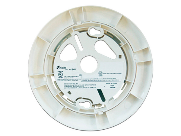 Base para Detectores Direccionables Kidde VIGILANT B4U, Con Giro y Bloqueo Para el Montaje del Detector. Color Blanco.