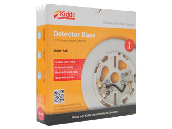 Base para Detectores Direccionables Kidde VIGILANT B4U, Con Giro y Bloqueo Para el Montaje del Detector. Color Blanco.