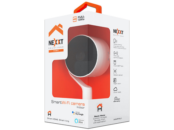Cámara de vigilancia Nexxt Solutions para interiores con audio bidireccional, 1080p, Wi-Fi.