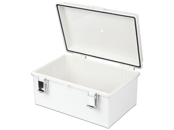 Gabinete Precision PST-3030-18E de Plástico ABS, Uso en Intemperie,Cierre por broche, IP66. Color Blanco