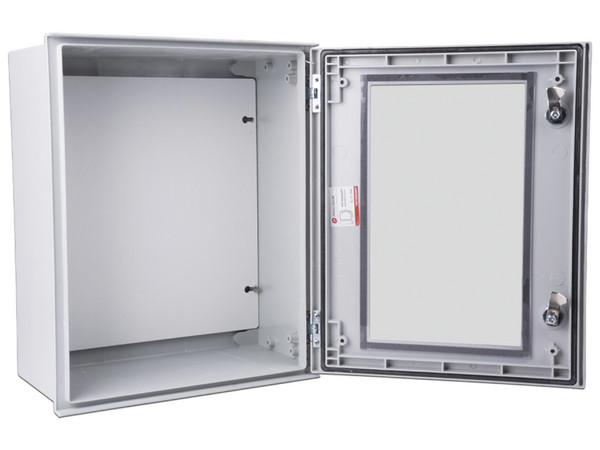Gabinete de Poliéster PRECISION PST-4050-20PT, IP65, Puerta Transparente, Uso en Intemperie con Placa Trasera Interior (Incluye Chapa y Llave).
