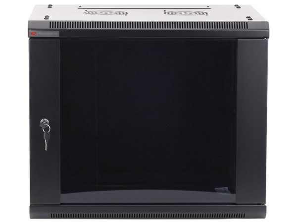 Gabinete PRECISION, Con Puerta de Cristal, de 19in, 9UR, 450mm de Profundidad, Color Negro