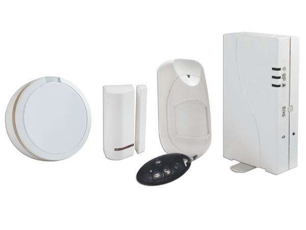 Paquete de alarma contra incendio Risco Wicomm, incluye panel autocontenido inalámbrico con sensor de movimiento, contacto magnético, llavero y sensor de humo y calor inalámbrico de 2 Vías.