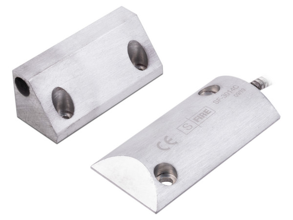 Contacto Magnético para Piso, Salida Dual NC/NA, GAP 75mm, Cubierta de Aluminio con 55cm de Cable Blindado