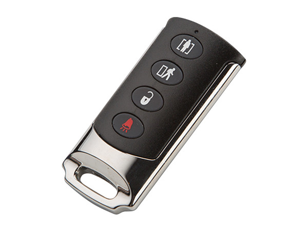 Control remoto SFIRE SFWST100 tipo llavero, 4 Botones, uso rudo,  ideal para Armado total, parcial, desarmado, pánico, para DSC 433MHz, Color Negro.