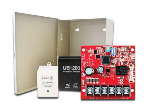 Kit de fuente de poder Seco Larm Incluye Fuente de poder de 2.5 AMP, Batería de respaldo, transformador y gabinete.