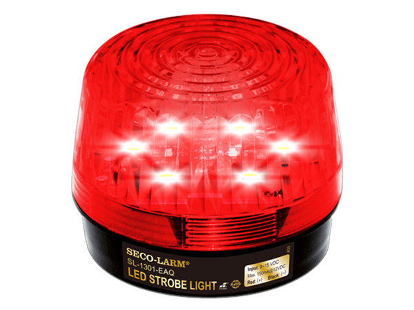 Estroboscopio LED Alámbrico Seco-Larm SL-1301-EAQ/R 6-12VDC y Resistente a Impactos. Color Rojo.