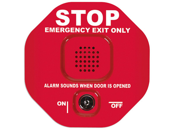 Alarma de puerta multifunción STI 6400WIR con Exit Stopper inalámbrica. Color Rojo