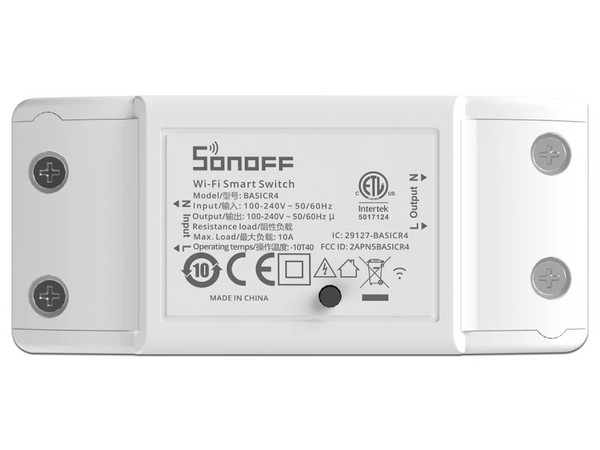 Interruptor Inteligente SONOFF BASICR4, Control ON/OFF, Conectividad Inalámbrica Wi-Fi, Compatible con Asistentes de Voz.