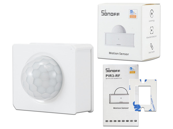 Sensor de Movimiento SONOFF PIR3 de 433MHZ con Notificación de Alarma, Color Blanco.