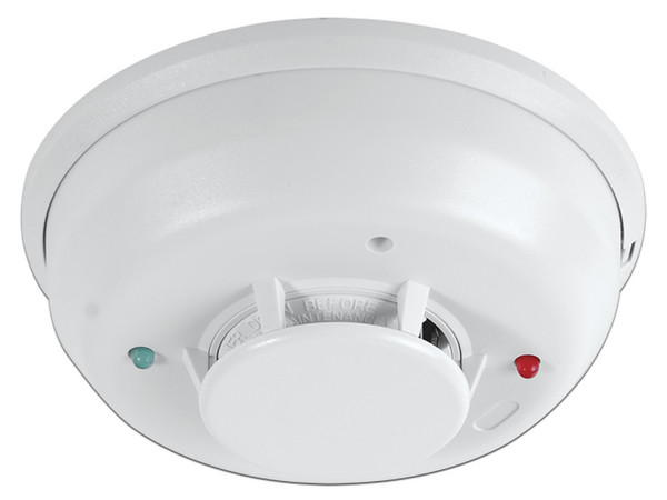 Detector Fotoeléctrico de Humo System Sensor, de 2 Hilos con Sensor de Temperatura y Sirena Interconstruida, Serie i3.