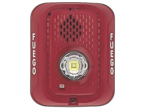 Sirena con Lampara LED Estroboscopica System Sensor P2RLEDSP, Dos Hilos, Montaje en Pared, Color Rojo, Configuracion Estroboscopica Seleccionable