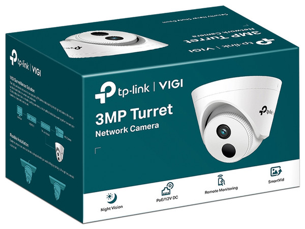 Cámara de vigilancia Tp-Link VIGI C400HP, Resolución de 3MP, IR 30m, Detección de movimiento, Ethernet.