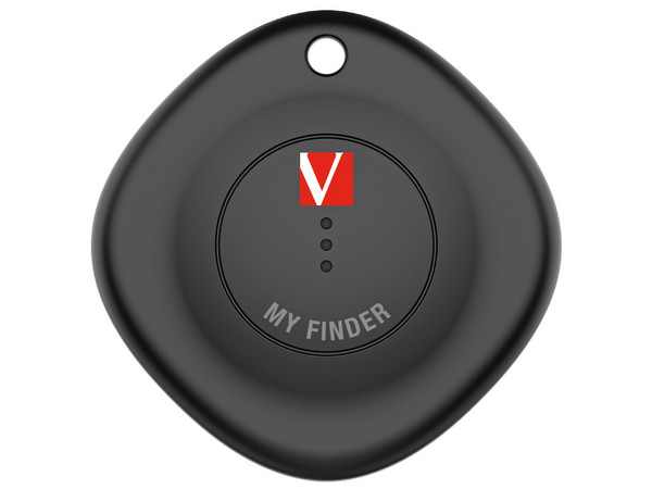 Localizador Bluetooth Verbatim MyFinder personal, Resistente al Polvo y Agua, IP66, compatible con Find My de Apple, Color Negro. Paquete de 3 Piezas