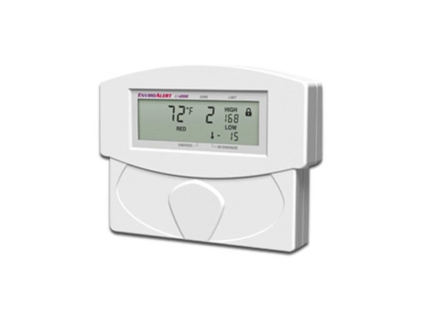 Detector de temperatura y humedad Winland EA200-12 con capacidad de 2 zonas libres. Color Blanco