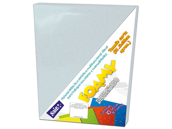Foamy Sajor 478026, 28 x 21.5 cm, 1.6 mm, Diamantado, Blanco, Paquete con 10 Piezas